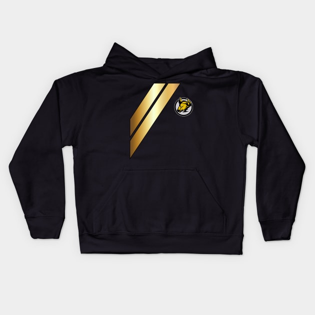 PR Wild Force Black Ranger Kids Hoodie by mavgagliano